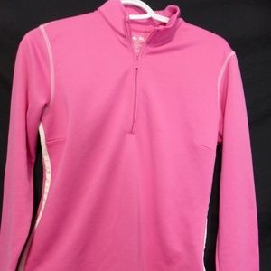 Adidas Golf, small, pink long sleeve, partial zip